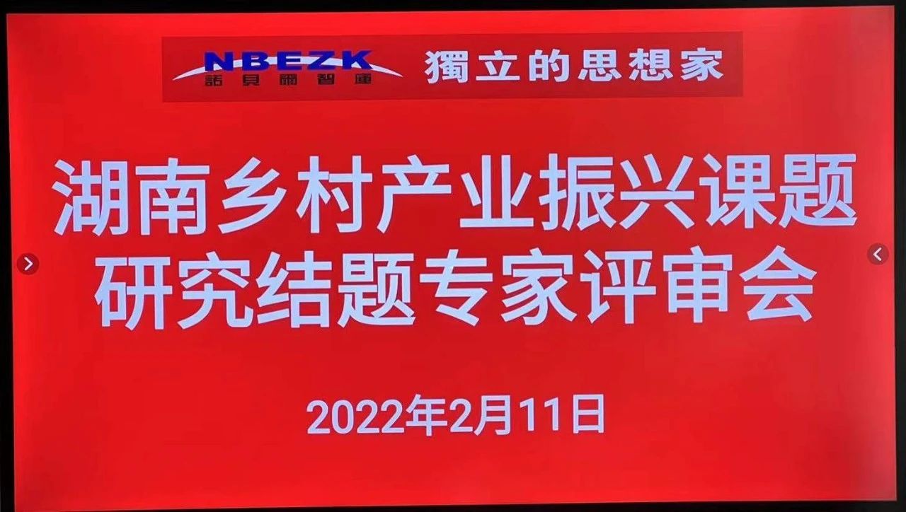 湖南乡村产业振兴课题研究结题专家评审会召开